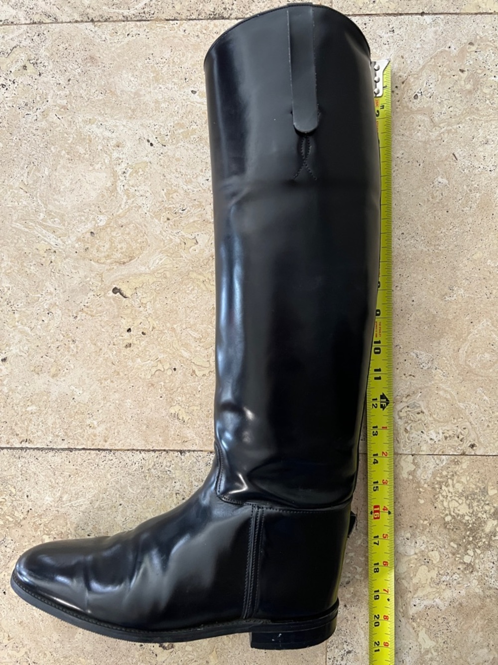 VTG Imperial Marlborough Black Leather Tall English Riding Boots Men's Size 8 - Picture 14 of 16